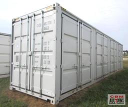 2023 40' Cargo Shipping Container 4- 92" Double Doors On The Side And Rear Doors, One Trip Use