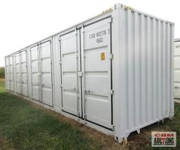 2023 40' Cargo Shipping Container 4- 92" Double Doors On The Side And Rear Doors, One Trip Use