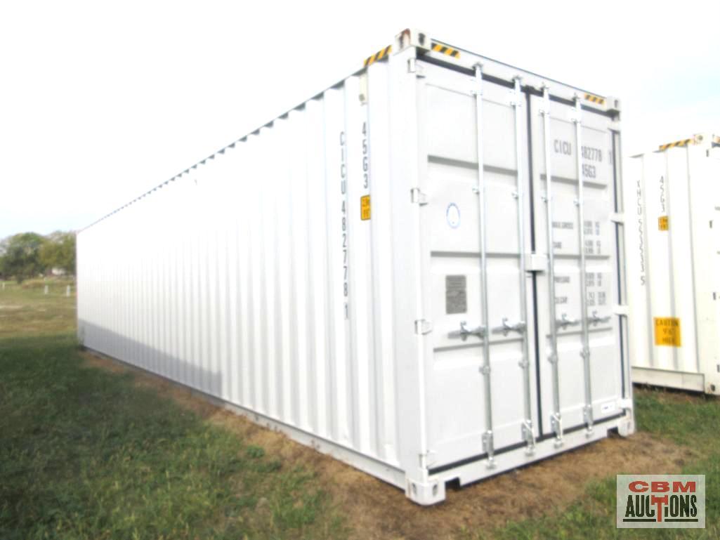 2023 40' Cargo Shipping Container 4- 92" Double Doors On The Side And Rear Doors, One Trip Use
