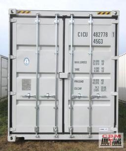 2023 40' Cargo Shipping Container 4- 92" Double Doors On The Side And Rear Doors, One Trip Use