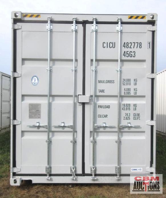 2023 40' Cargo Shipping Container 4- 92" Double Doors On The Side And Rear Doors, One Trip Use