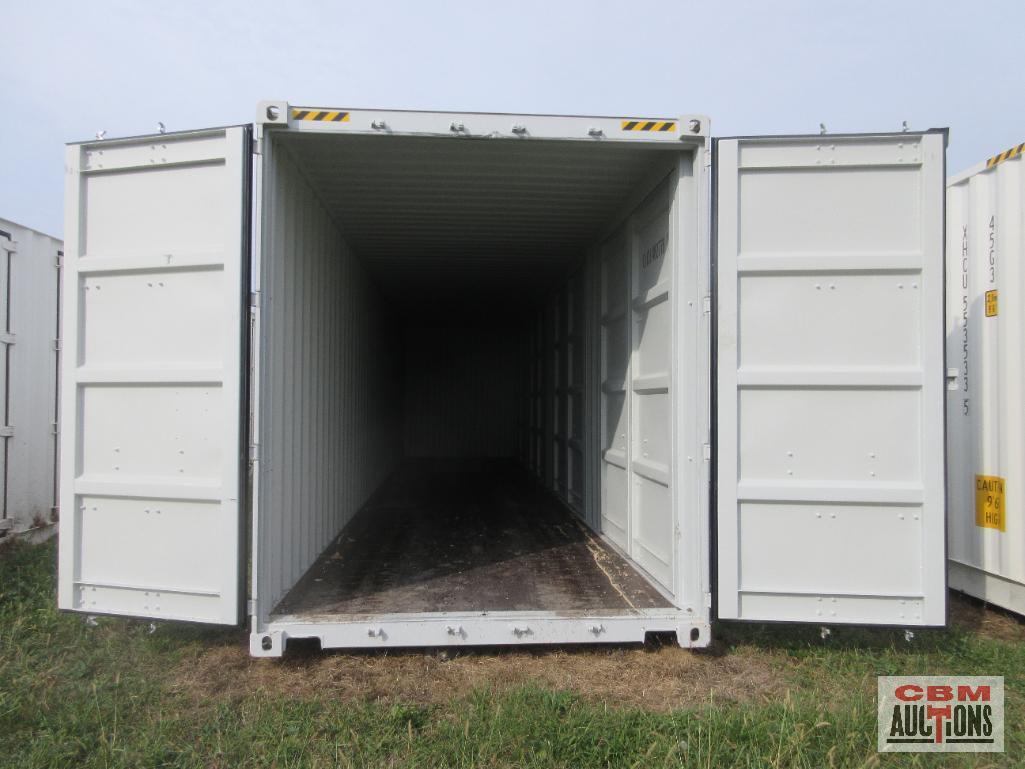 2023 40' Cargo Shipping Container 4- 92" Double Doors On The Side And Rear Doors, One Trip Use
