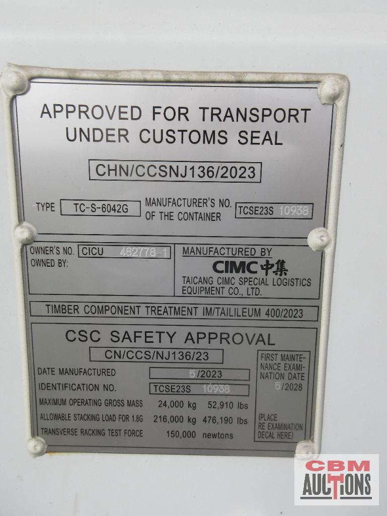 2023 40' Cargo Shipping Container 4- 92" Double Doors On The Side And Rear Doors, One Trip Use