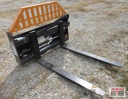 Wolverine PFA-11-3300G Skid Steer 48" Hydraulic Pallet Forks With Hoses And Couplers (Unused) *1