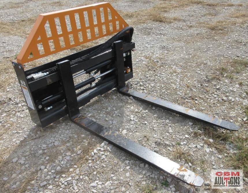 Wolverine PFA-11-3300G Skid Steer 48" Hydraulic Pallet Forks With Hoses And Couplers (Unused) *1