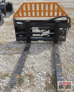 Wolverine PFA-11-3300G Skid Steer 48" Hydraulic Pallet Forks With Hoses And Couplers (Unused) *1