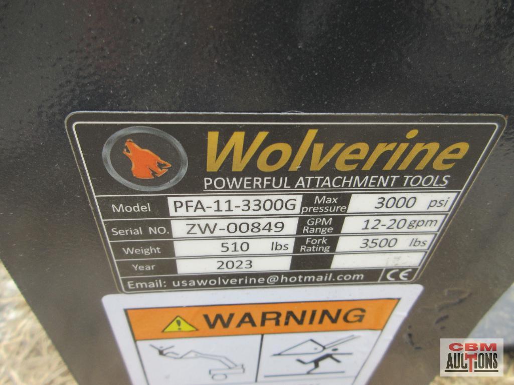 Wolverine PFA-11-3300G Skid Steer 48" Hydraulic Pallet Forks With Hoses And Couplers (Unused) *1