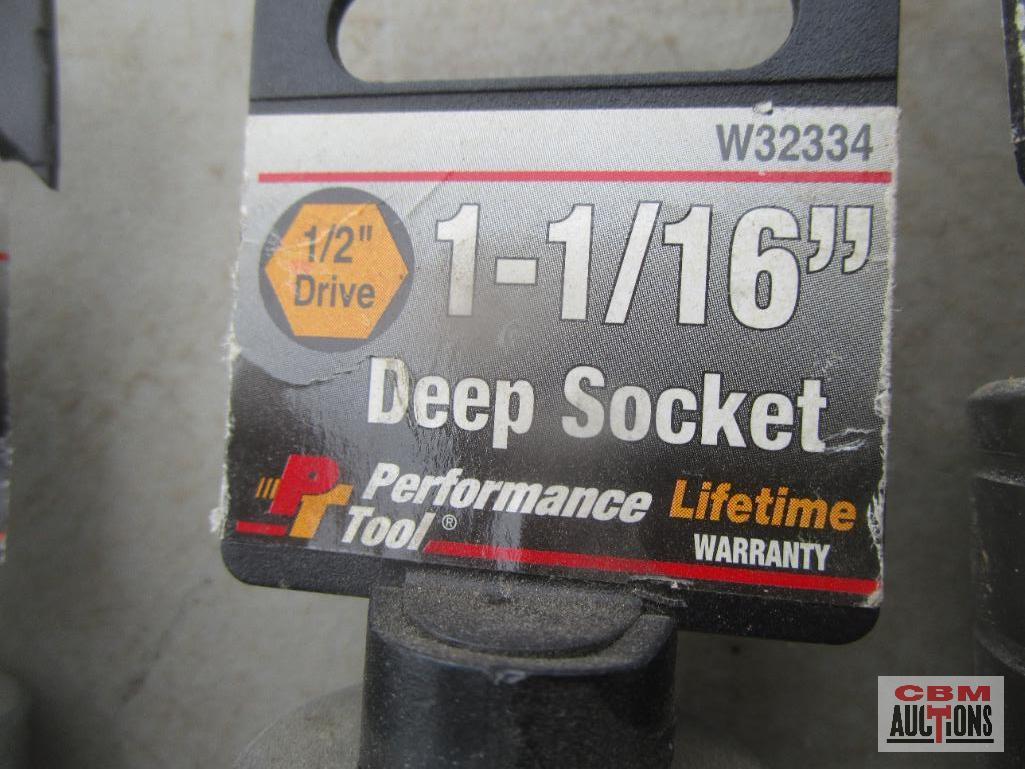 Performance Tool 1/2"-1 1/4" Deep Well Chrome Sockets 1/2" Drive *BLT