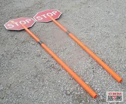 2- Slow-Stop Construction Traffic Control Signs *I