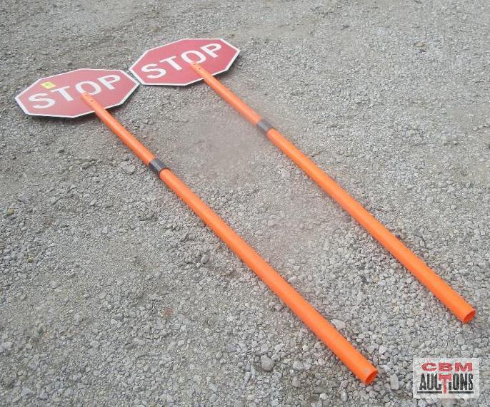 2- Slow-Stop Construction Traffic Control Signs *I