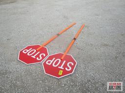 2- Slow-Stop Construction Traffic Control Signs *I