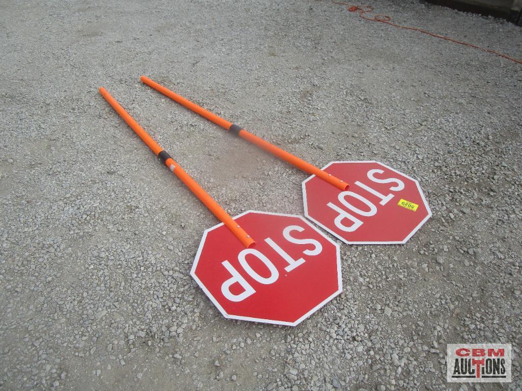 2- Slow-Stop Construction Traffic Control Signs *I