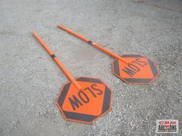 2- Slow-Stop Construction Traffic Control Signs *I