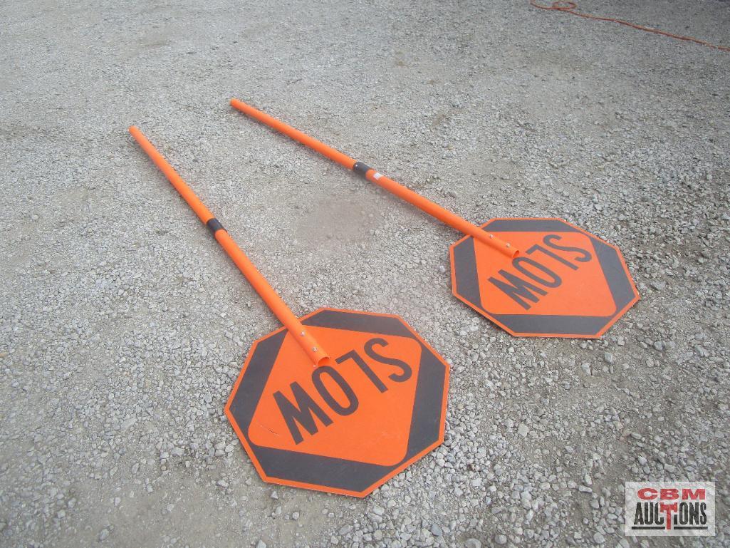 2- Slow-Stop Construction Traffic Control Signs *I