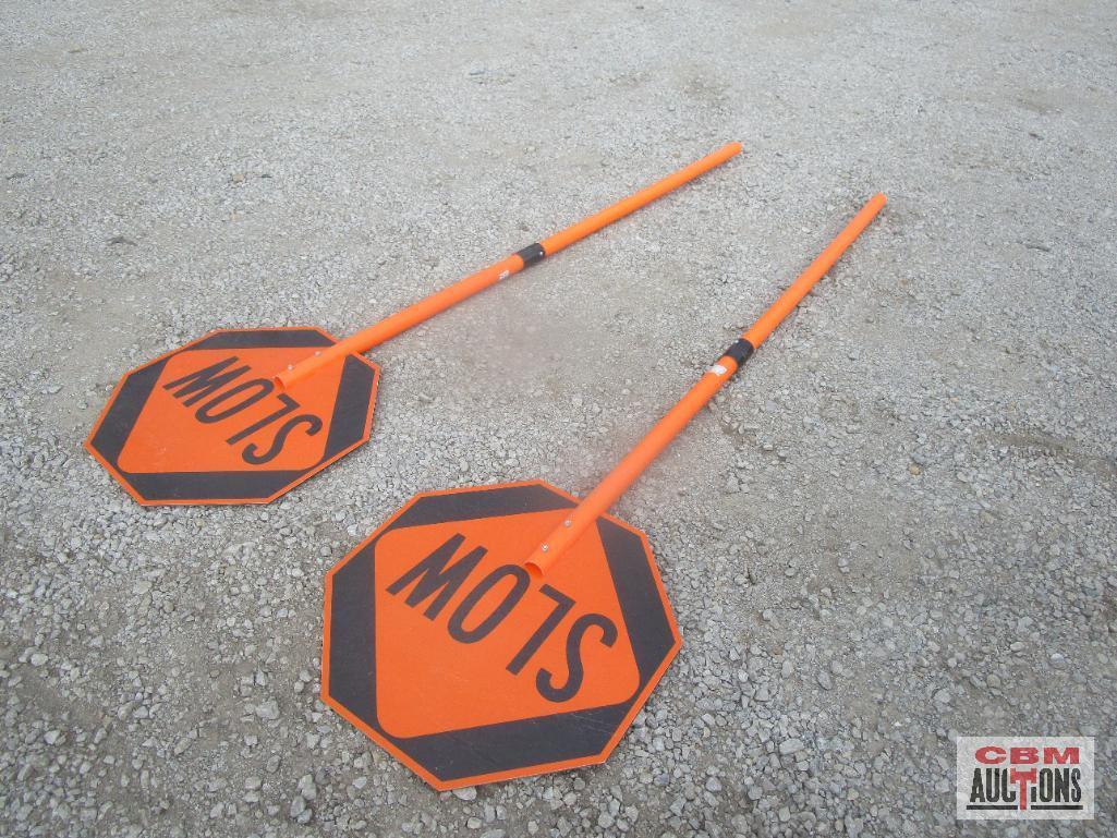 2- Slow-Stop Construction Traffic Control Signs *I