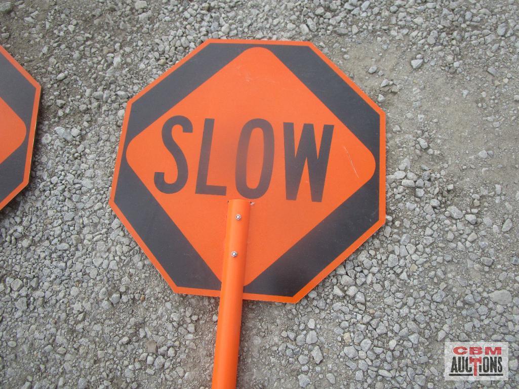 2- Slow-Stop Construction Traffic Control Signs *I