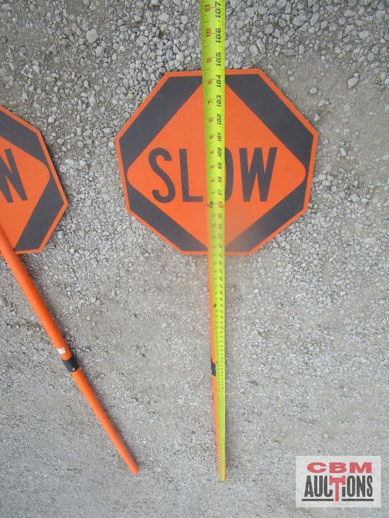2- Slow-Stop Construction Traffic Control Signs *I