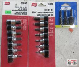 Lisle 33850 Metric Hex Bit Set 3mm-10mm 13600 Hex Bit Set 1/8"-3/8" GP Grey Pneumatic 1403HA 1/4"