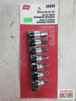 Lisle 33850 Metric Hex Bit Set 3mm-10mm 13600 Hex Bit Set 1/8"-3/8" GP Grey Pneumatic 1403HA 1/4"