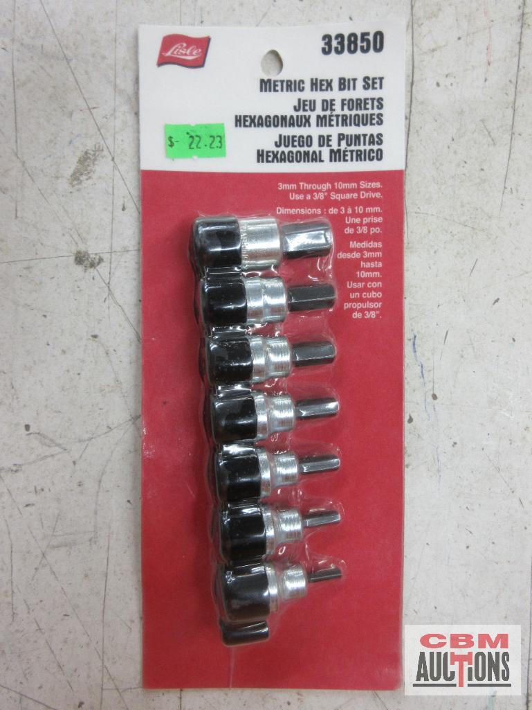 Lisle 33850 Metric Hex Bit Set 3mm-10mm 13600 Hex Bit Set 1/8"-3/8" GP Grey Pneumatic 1403HA 1/4"