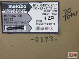 Metabo 655347000 A60 TZ 6" x .045" x7/8" Cut Off Wheel, Cutting Only -Type 27, Steel, Stainless