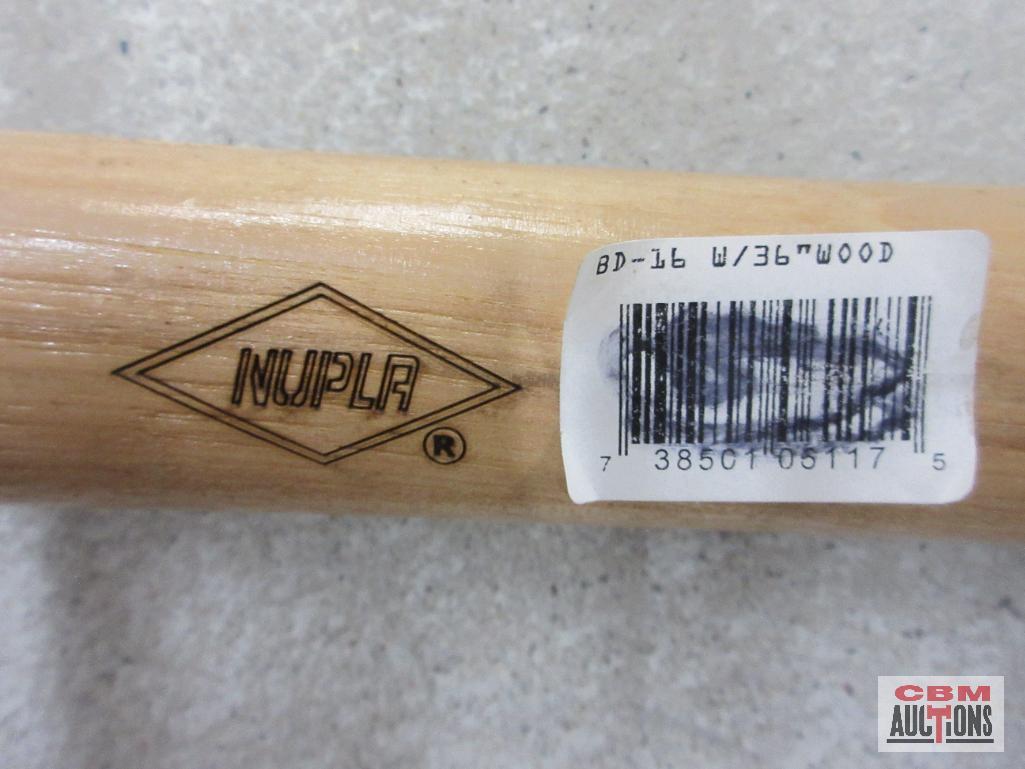 Nupla...BD-16,... 36" Blacksmith Double Faced Sledge Hammer 16lbs, w/ Hickory Handle