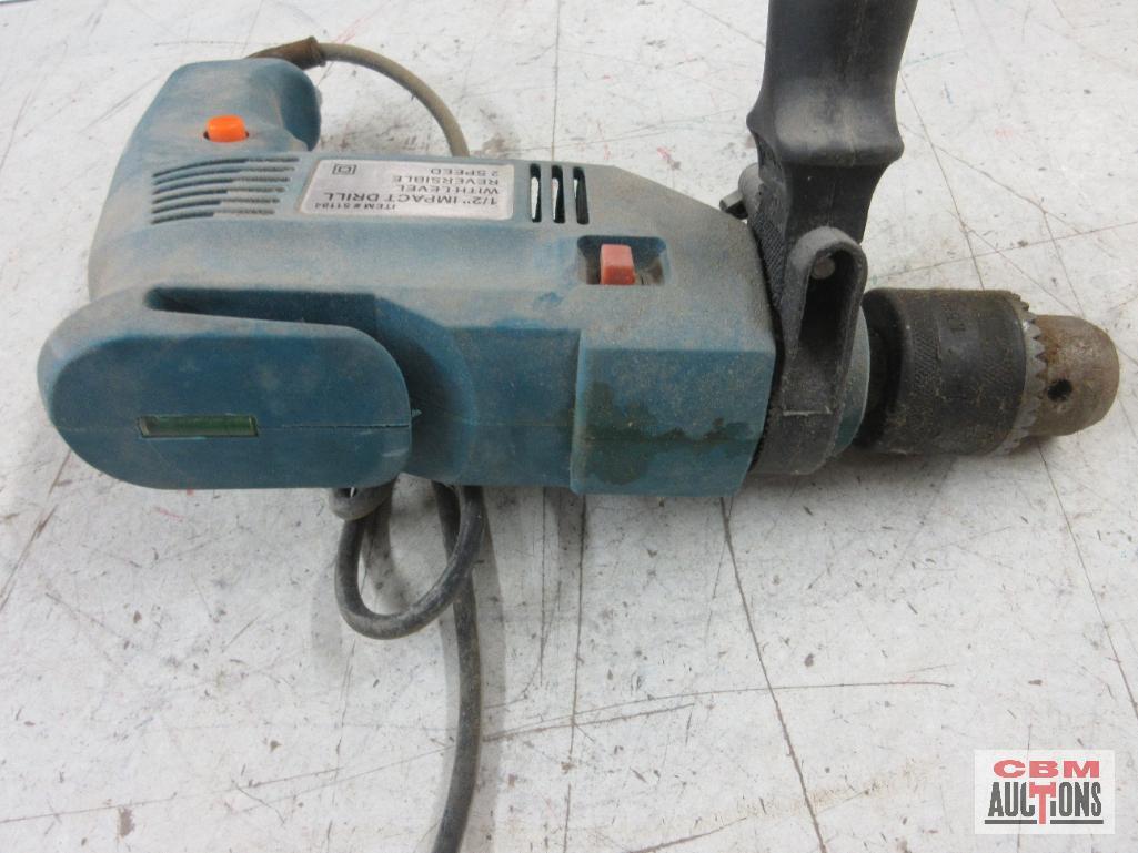Unbranded... 51184 1/2" Impact Drill, Reversible 2 Speed, w/ Level...