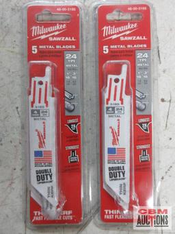 Milwaukee 48-00-5185 Sawzall Blades 4", 24 TPI, Metal - Set of 2 Milwaukee 48-00-5186 Sawzall