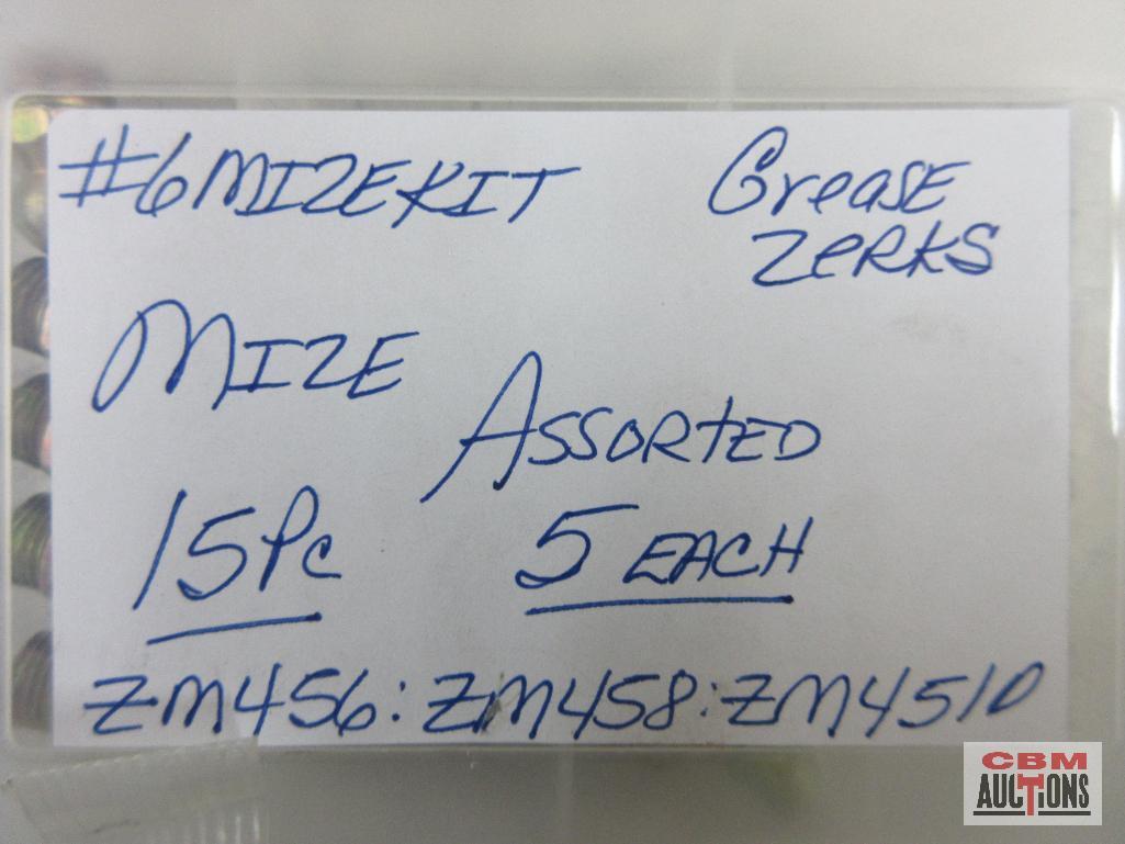 Mize Grease Zerk Assortment w/ Storage Case - 15 (+/-) ZM456 ZM458 ZM4510 *DRM