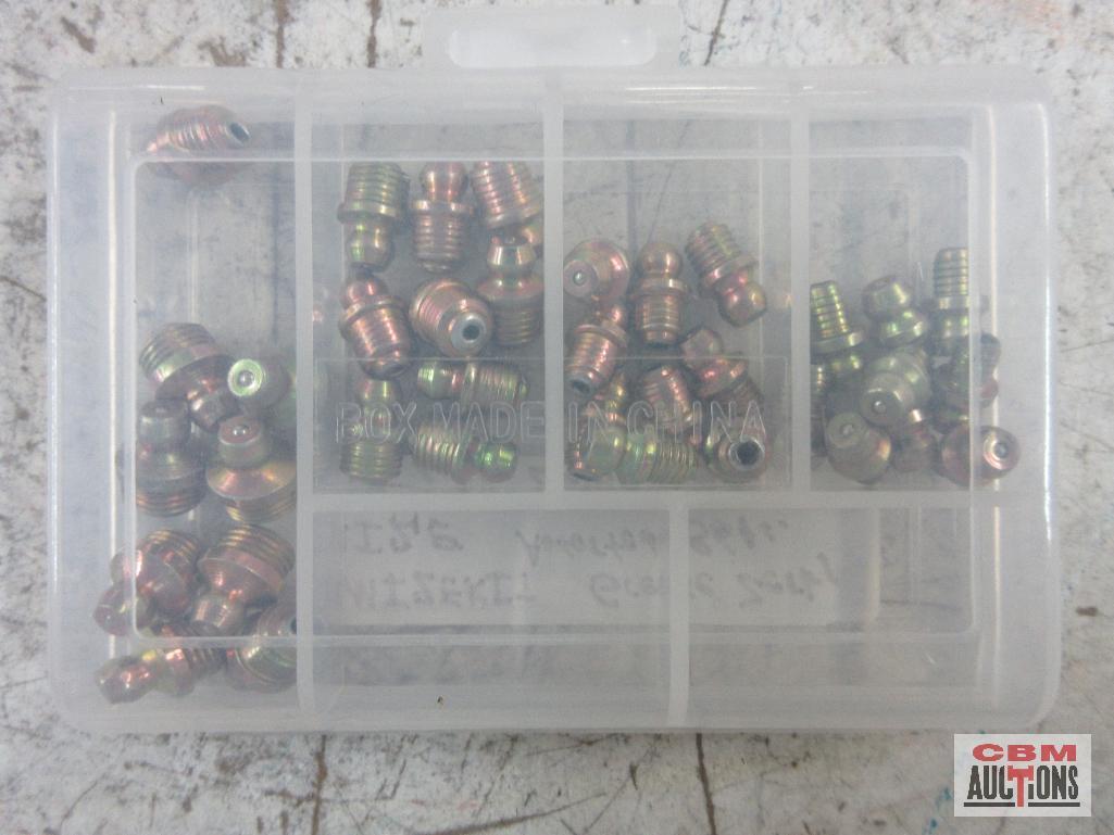 Mize Grease Zerk Assortment w/ Storage Case - 36 (+/-) Z14 Z38 Z316 Z516 *DRM ...