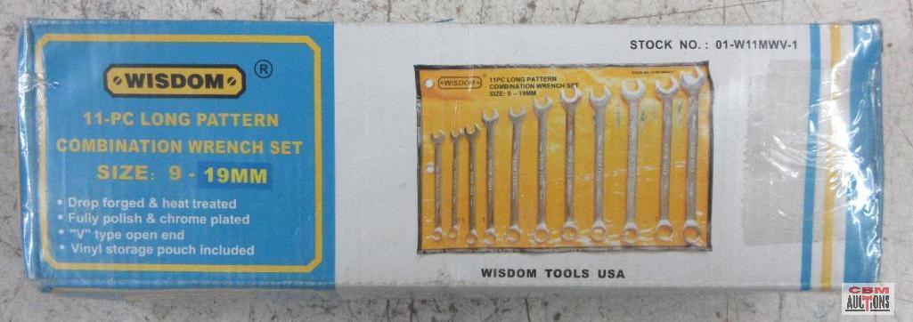 Wisdom 01-w11mwv-1 11pc Long Pattern Metric Combination Wrench Set (9mm - 19mm) w/ Vinyl Storage