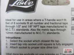 Lisle 70500 Tap Socket Set #1 Thru #8 *DRM