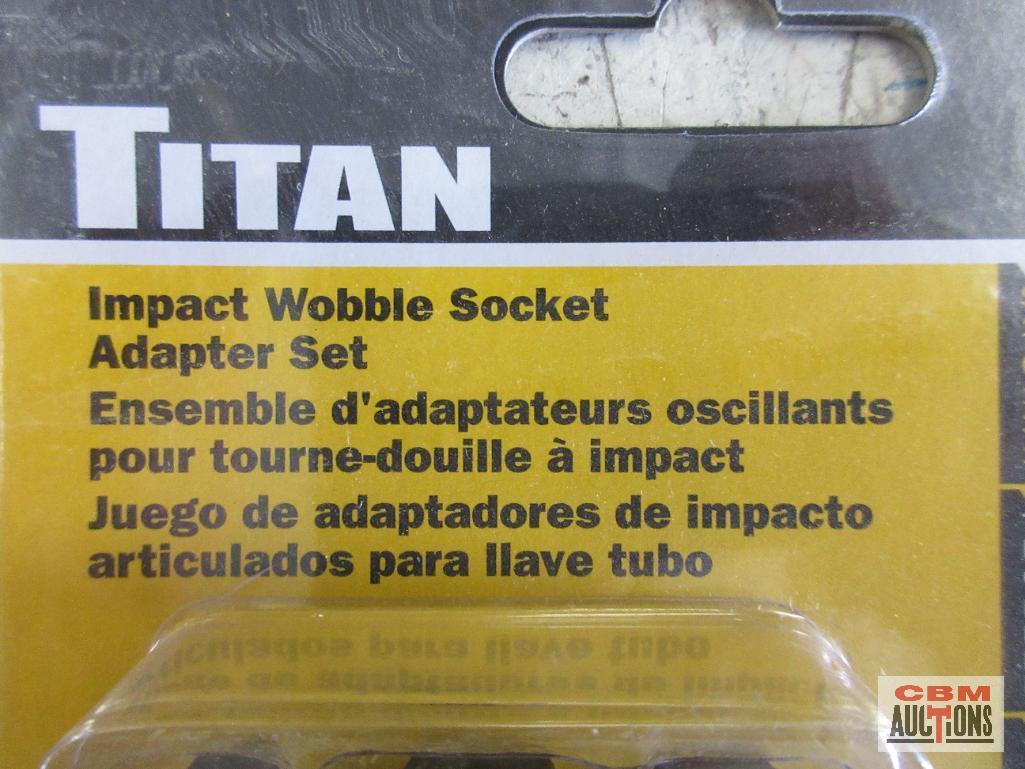 Titan 49036 Impact Wobble Socket Adapter Set Sizes: 1/4", 3/8" & 1/2" Overall Length: 1/4" Drive: 65