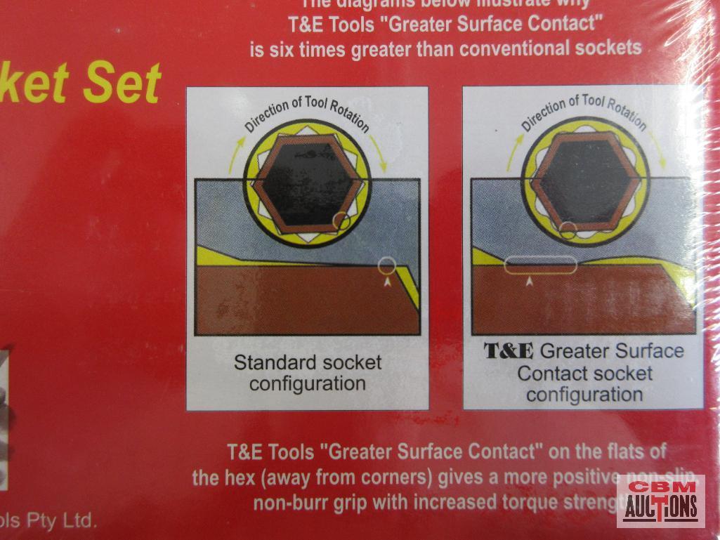 T&E Tools 94415 12pc 1/2" Drive Metric Deep Socket Set (12mm-27mm) w/ Metal Storage Case
