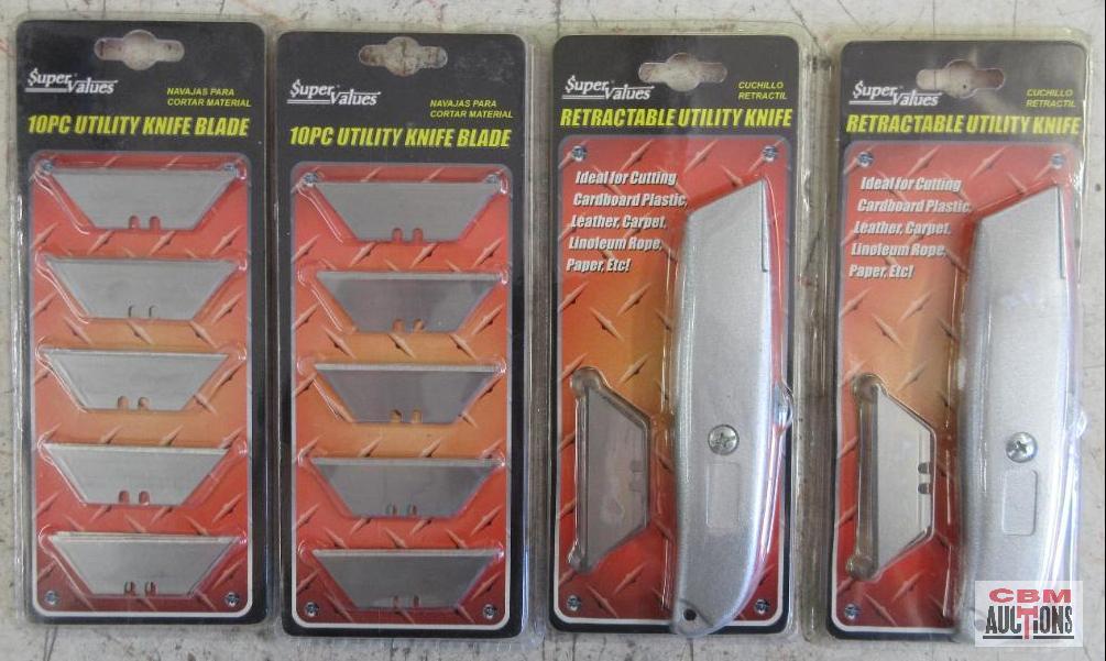 Super Value 10pc Utility Knife Blades - Set of 2 Super Value Retractable Utility Knife - Set of 2