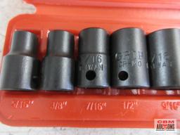 Grip 73516 12pc 3/8" Drive Shallow SAE Impact Socket Set (5/16" - 1") w/ Molded Storage Case