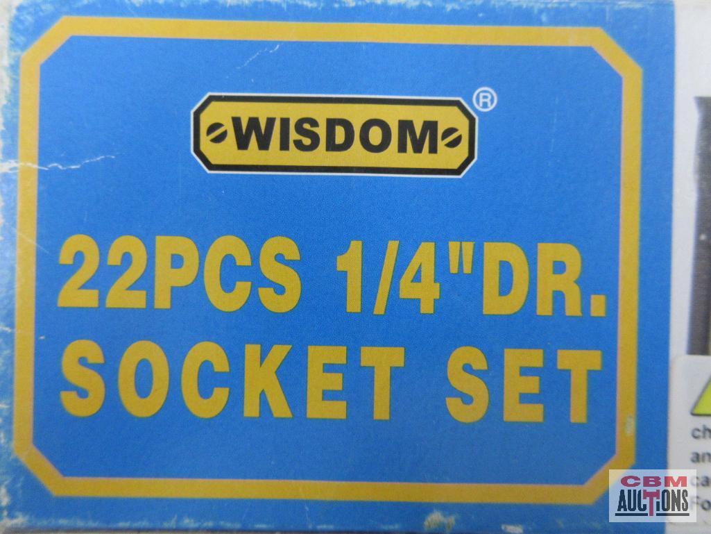 Wisdom 12-SK2214M-2 21pc 1/4" Dr. Socket Set w/ Metal Storage Case... Deep Sockets 5.5mm - 11mm