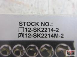 Wisdom 12-SK2214M-2 21pc 1/4" Dr. Socket Set w/ Metal Storage Case Deep Sockets 5.5mm - 11mm Shallow