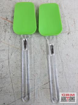 E-Z Cuisine Kitchen Knives Green Basting Brush... Green Spatulas - Set of 2 ...