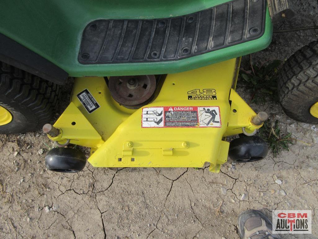 John Deere GT262 Riding Lawn Tractor, 17Hp Kohler, 48" Deck S#57129 (Runs & Drives)