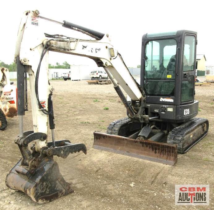 2011 Bobcat E35 Mini Excavator ZTS, Diesel, 3,252 Hrs, Cab, A/C, Heat, Aux Hydraulics, 24" Bucket,