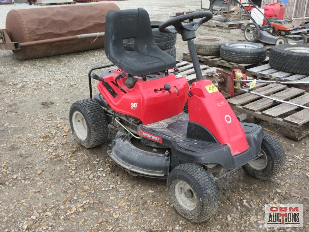 Troy-Built Rear Engine Riding...Mower, 11.5Hp, 30" Deck, (Runs)