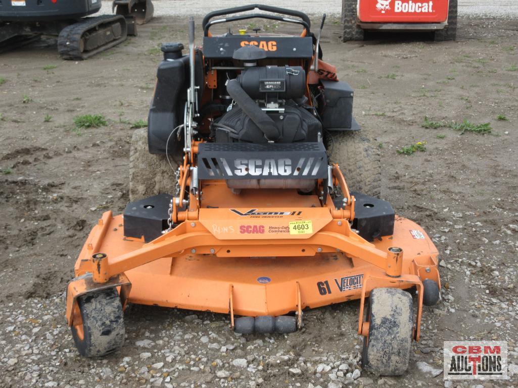 Scag V Ride II Stand On Mower, Vanguard 37 Hp Fuel Injected, 1,138 Hrs, 61" Velocity Plus Deck S#