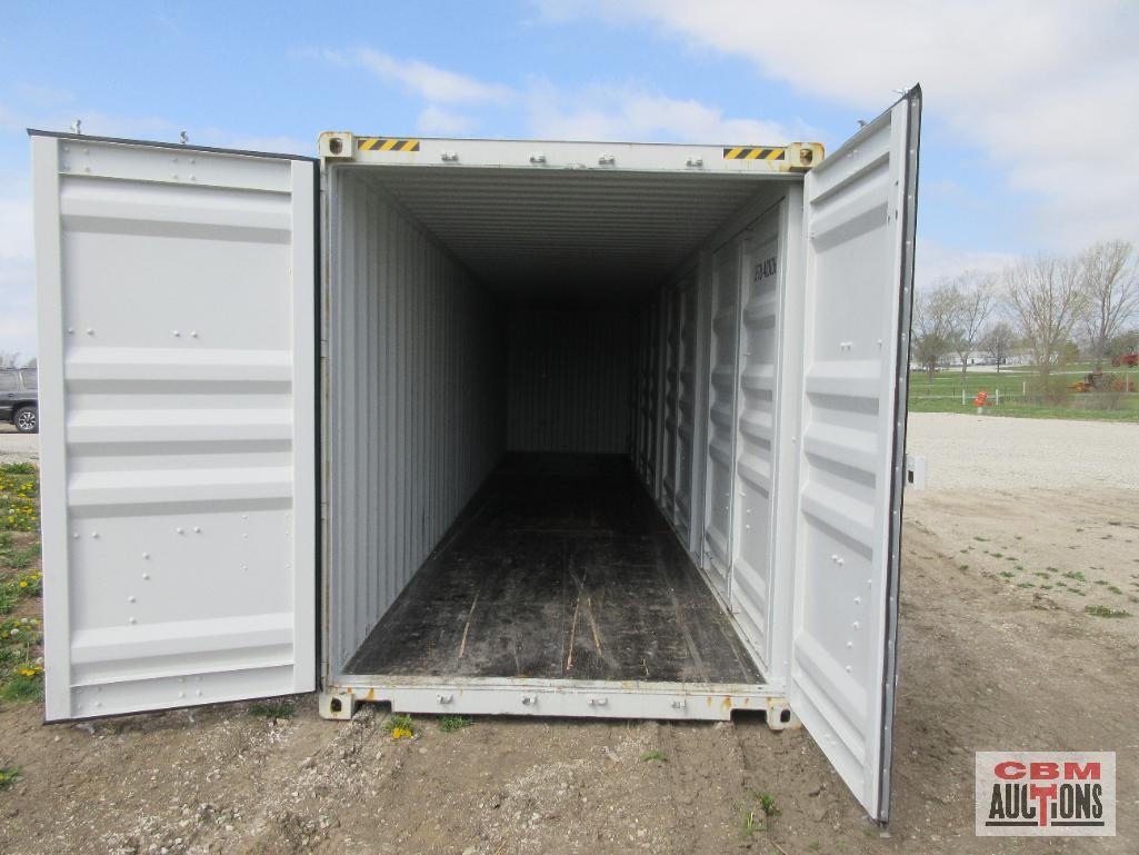 2023 40' Cargo Shipping Container 4-92" Double Doors On The Side And Rear Doors, One Trip Use