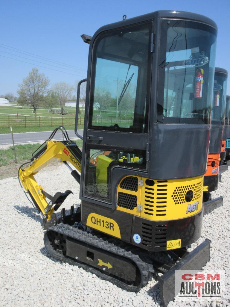 2024 AGROTK QH13R 1 Ton Mini Excavator With Enclosed Cab 420cc Gas Electric Start, 15" Bucket, 7"