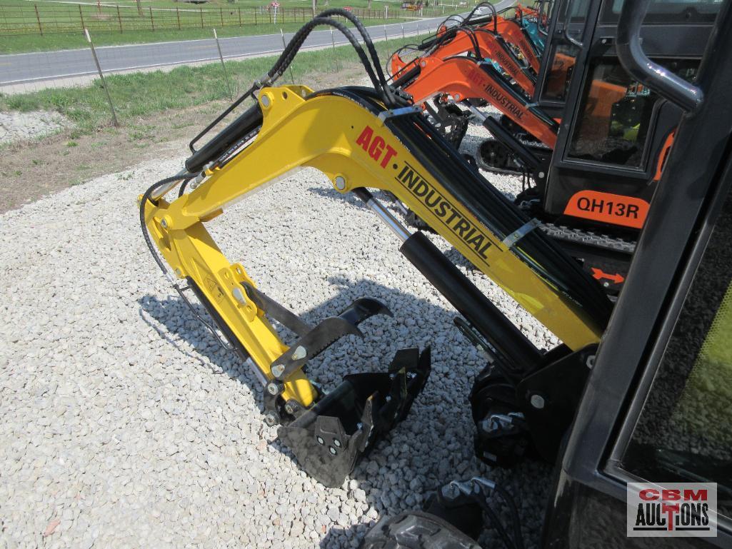 2024 AGROTK QH13R 1 Ton Mini Excavator With Enclosed Cab 420cc Gas Electric Start, 15" Bucket, 7"