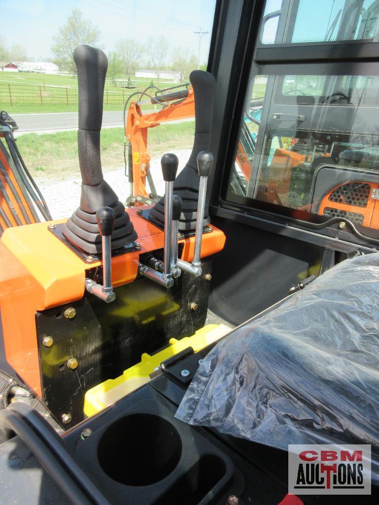 2024 AGROTK QH13R 1 Ton Mini Excavator With Enclosed Cab 420cc Gas Electric Start, 15" Bucket, 7"