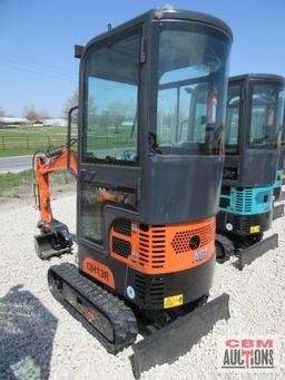 2024 AGROTK QH13R 1 Ton Mini Excavator With Enclosed Cab 420cc Gas Electric Start, 15" Bucket, 7"