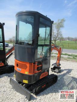 2024 AGROTK QH13R 1 Ton Mini Excavator With Enclosed Cab 420cc Gas Electric Start, 15" Bucket, 7"