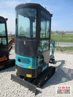 2024 AGROTK QH13R 1 Ton Mini Excavator With Enclosed Cab 420cc Gas Electric Start, 15" Bucket, 7"